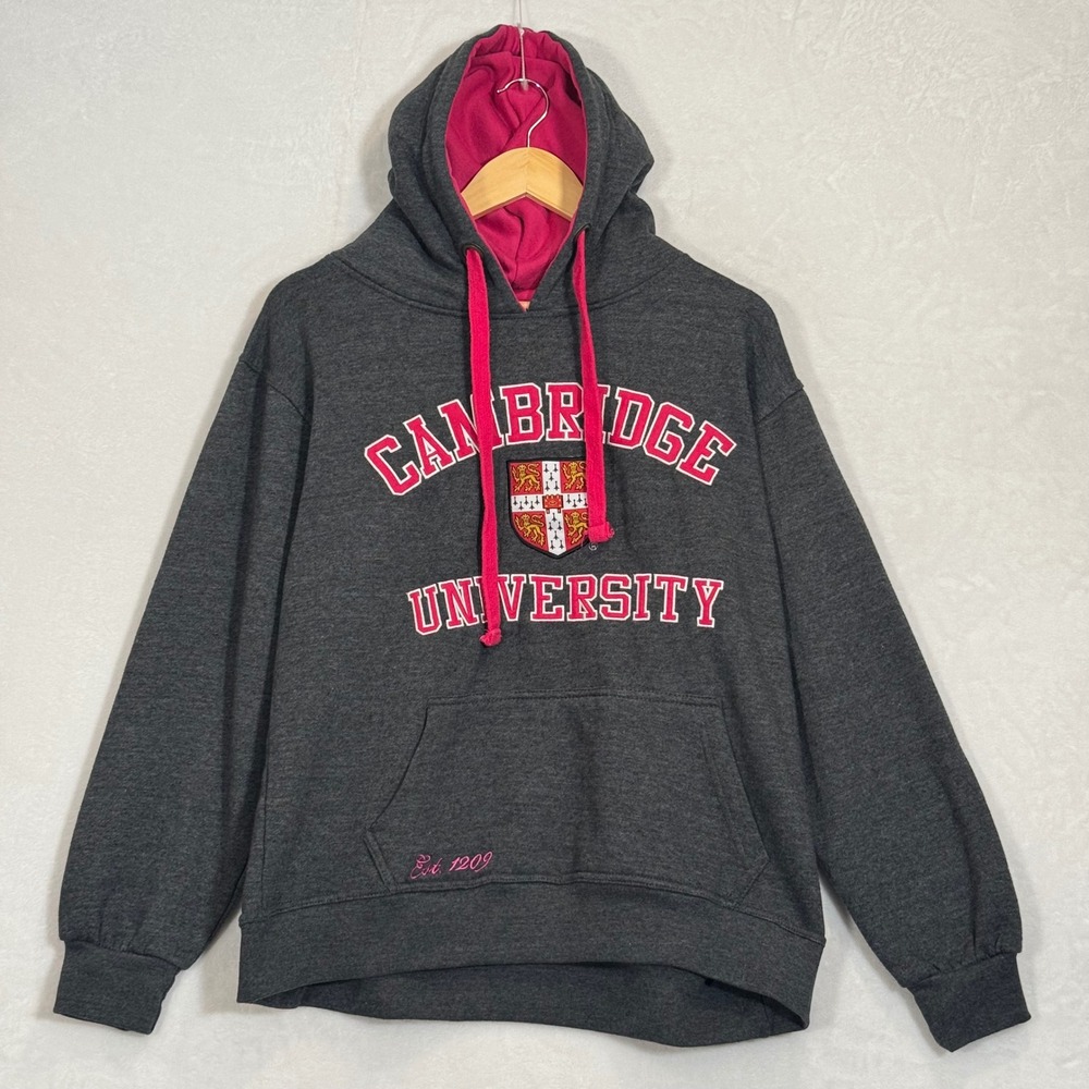 University of Cambridge Gray Pink Graphic Hoodie Large